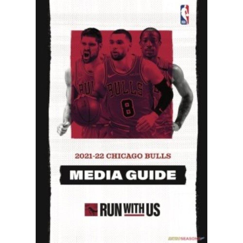 Chicago Bulls 2021-22 Official Media Guide NBA Team Cover On 12x8in Metal Sign